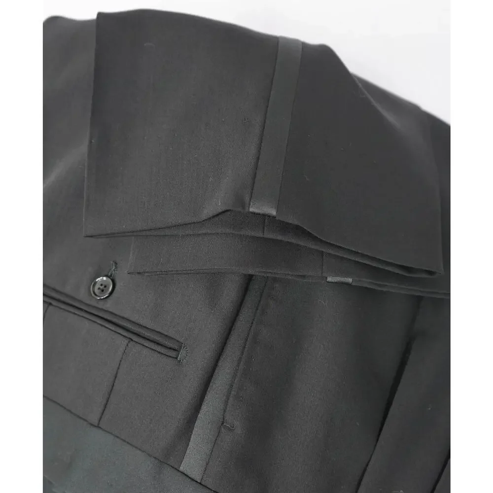 PAL ZILERI - *VINTAGE* Black Wool 3Btn Notch Lapel Tuxedo - 44L